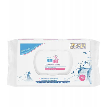 Baby Cleansing Wipes With 99% Water - Vlhčené obrúsky bez parfumácie pre deti 60 ks
